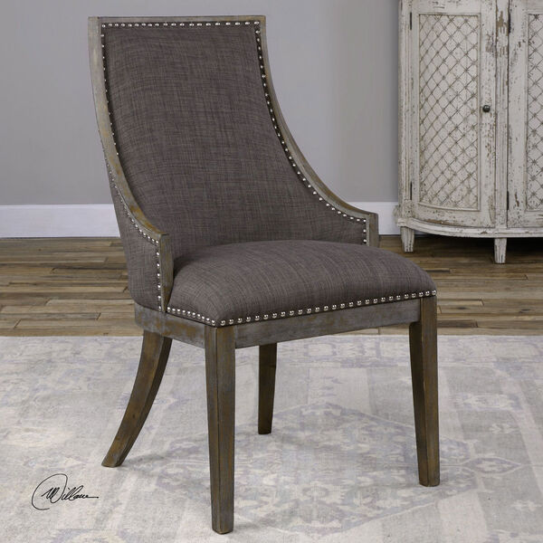 Aidrian Charcoal Gray Accent Chair - (Open Box), image 2