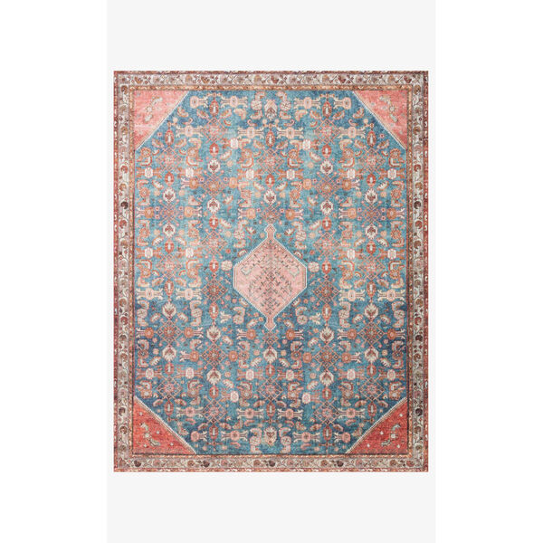 Layla Marine and Clay Rectangular: 7 Ft. 6 In. x 9 Ft. 6 In. Area Rug, image 1