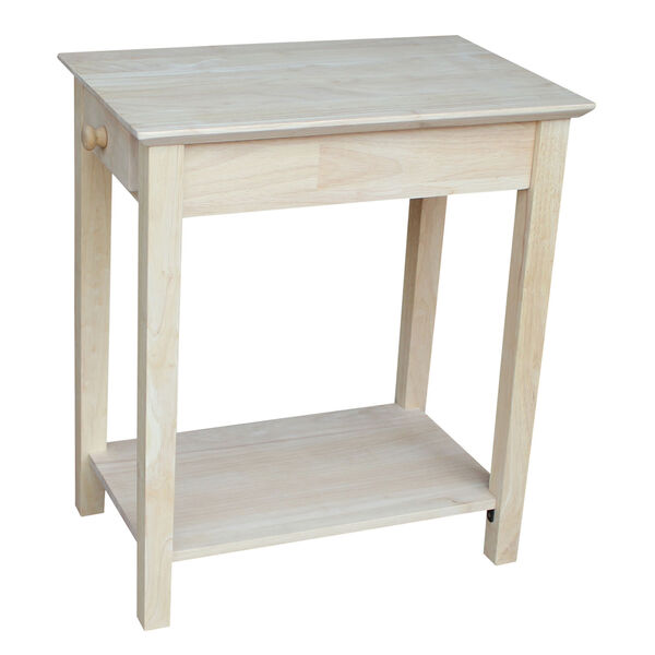 Occasional Unfinished Wood Narrow End Table, image 1