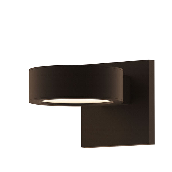 Inside-Out REALS Textured Bronze Up Down LED Wall Sconce with Plate Lens and Plate Cap with Frosted White Lens, image 1