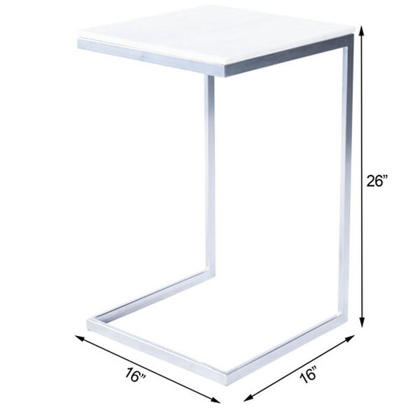Lawler Nickel Metal and Marble End Table, image 20