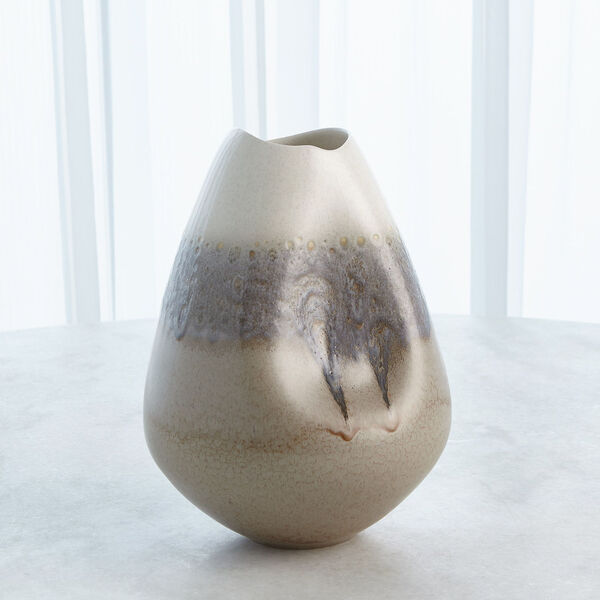 Cream Rises Grey and Ivory Dented Small Vase, image 5