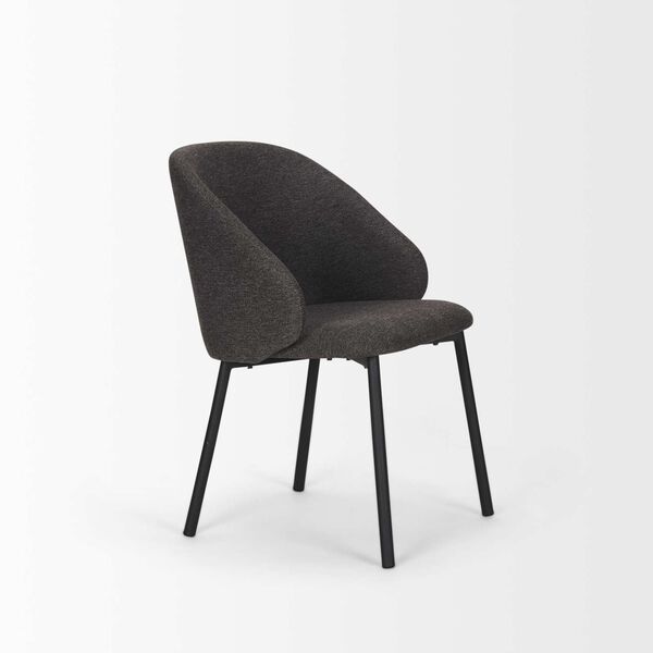 Shannon Gray Fabric and Matte Black Metal Dining Chair, image 5