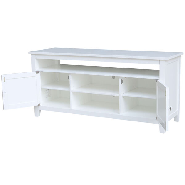 White 57-Inch TV Stand with Two Door, image 2