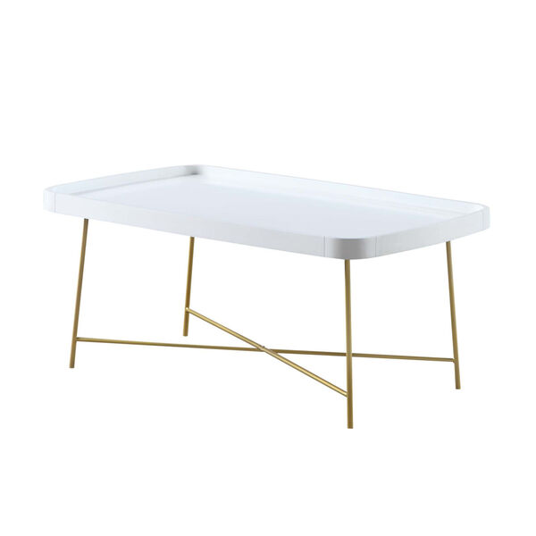 Lunar White and Gold Coffee Table, image 1