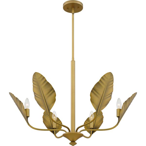 Bayley Aged Brass Six-Light Chandelier, image 4