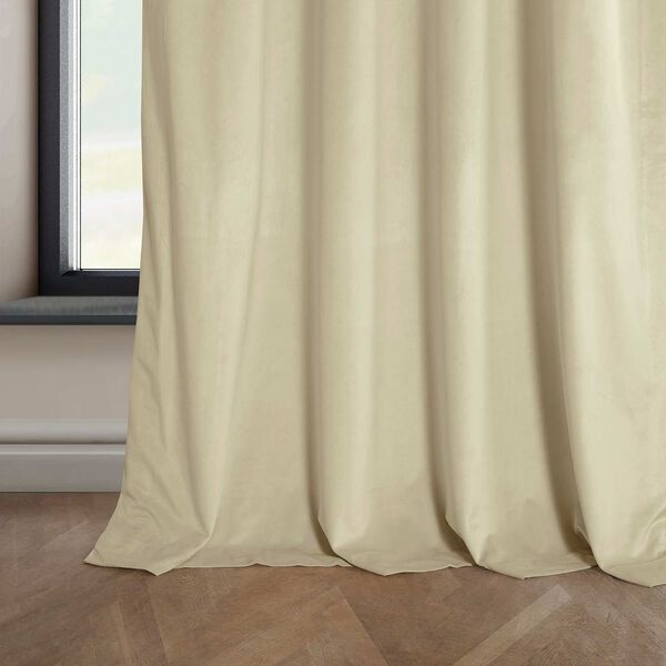 Light Beige Plush Velvet Single Panel Curtain 50 x 96, image 7