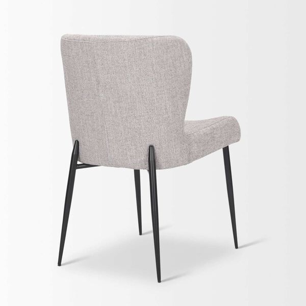 Hartt Matte Black Metal Frame and Gray Fabric Dining Chair, image 5