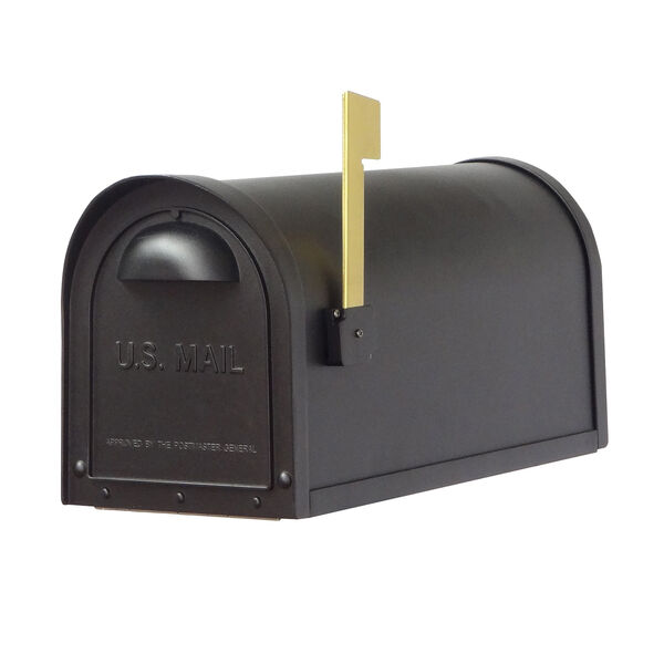 Curbside Black Classic Mailbox with Floral Front Single Mounting Bracket, image 6