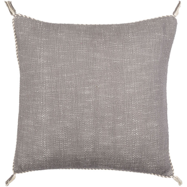 Braided Bisa Medium Gray and Cream 14-Inch Pillow , image 1