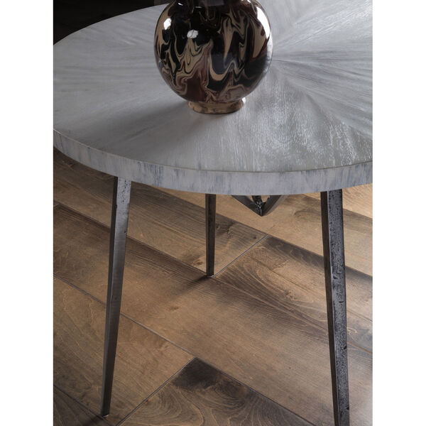 Signature Designs White and Gray Alfie Round End Table, image 3
