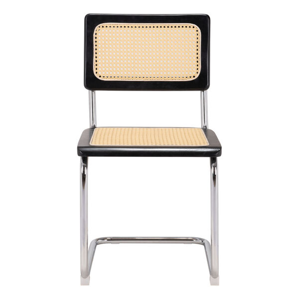 Saran Natural and Black and Chrome Dining Chair, image 3