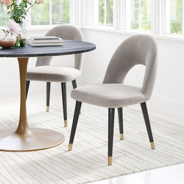 Miami Gray, Black and Gold Dining Chair, Set of Two, image 2