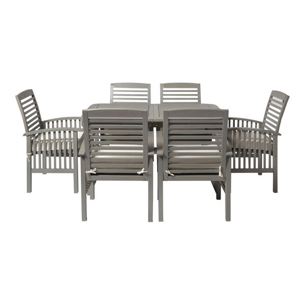Gray Wash 35-Inch Seven-Piece Classic Outdoor Dining Set, image 3