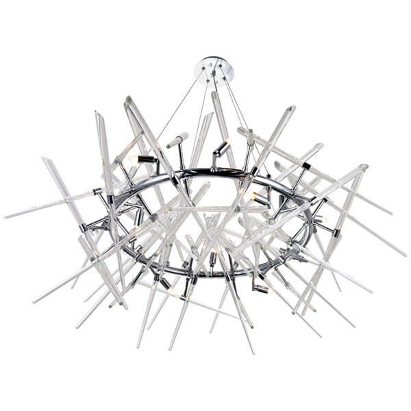 Icicle Chrome 42-Inch 12-Light Chandelier, image 3