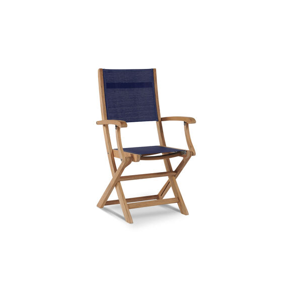 Stella Blue Teak Outdoor Folding Armchair, image 1