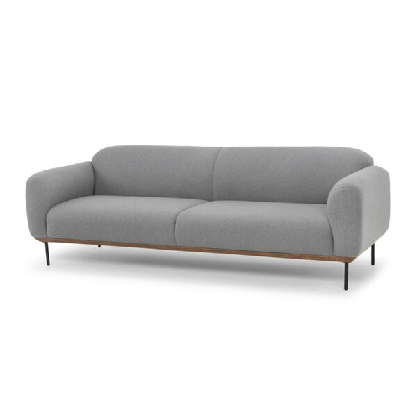 Benson Matte Light Grey Triple Seat Sofa, image 1