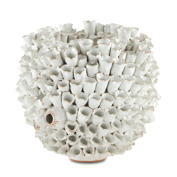 Manitapi White 12-Inch Ceramic Vase, image 1