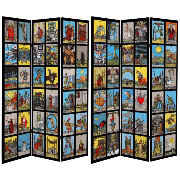 6-Foot Tall Double Sided Rider-Waite Tarot Canvas Room Divider, image 1