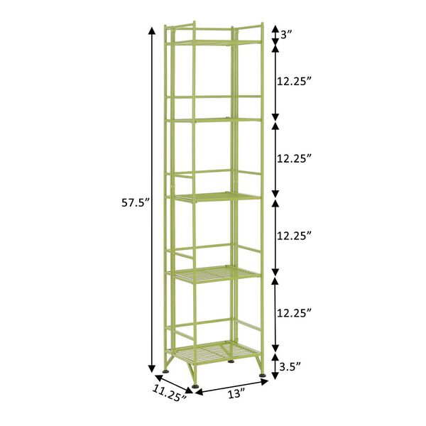 Xtra Storage Lime Five-Tier Folding Metal Shelf, image 7