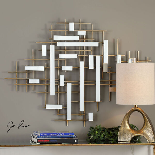 Apollo Gold and Mirrored Wall Art, image 1