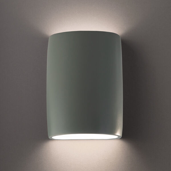 Ambiance Pewter Green ADA LED Outdoor Ceramic Wide Cylinder Wall Sconce, image 2