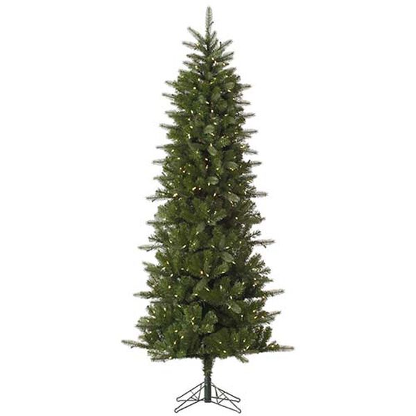 Carolina Green Pencil Spruce 4.5 Foot x 26-Inch Christmas Tree with 200 Warm White LED Lights, image 1