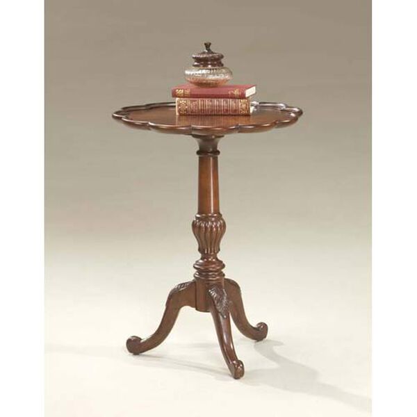 Dansby Cherry Pedestal Side Table, image 1