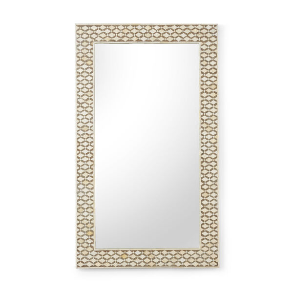 Elgon White and Brown Wall Mirror, image 1