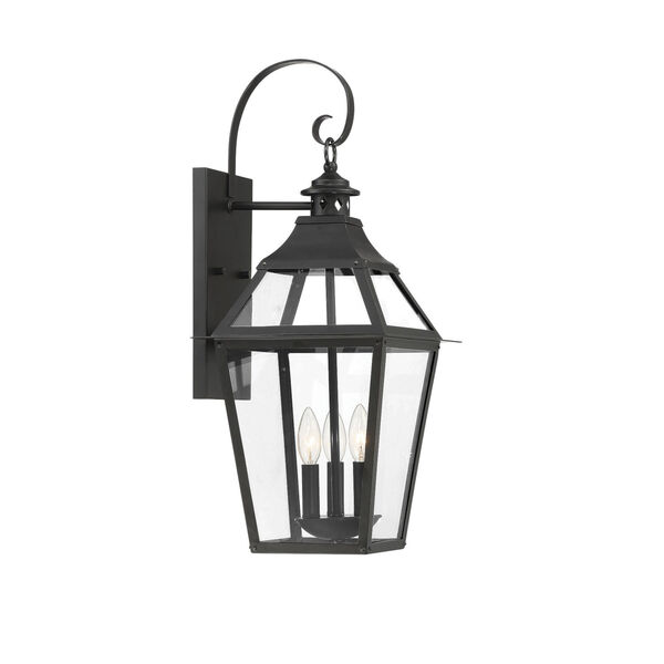 Jackson Black and Gold Highlighted Three-Light Outdoor Wall Mount, image 4