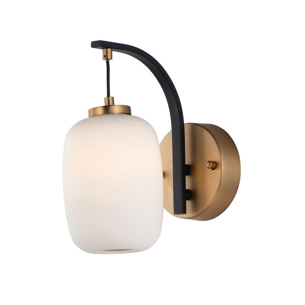 Brik Black and Gold One-Light LED Wall Sconce, image 1