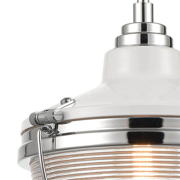Seaway Passage White and Polished Nickel One-Light Pendant, image 4