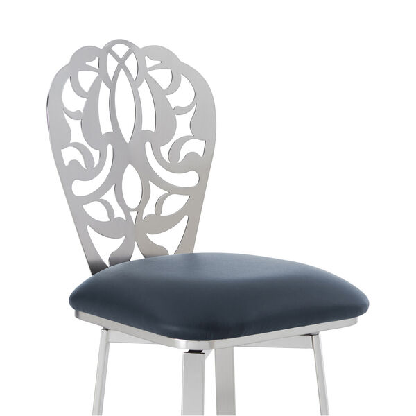Cherie Gray and Stainless Steel 30-Inch Bar Stool, image 4