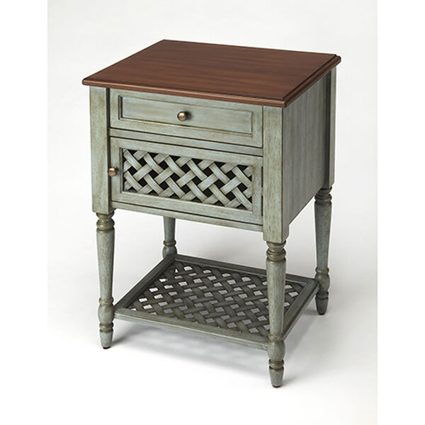 Quinn Rustic Blue End Table, image 1