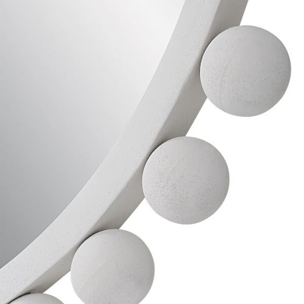 Cyra Matte White Round Wall Mirror, image 4