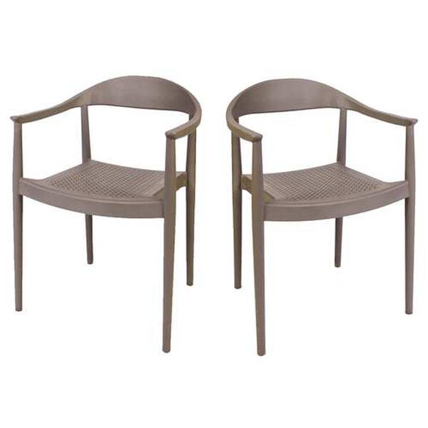 Kennedy Cappuccino Outdoor Stackable Armchair, Set of Four, image 1