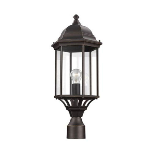 Russell Antique Bronze 9-Inch One-Light Outdoor Post Lantern, image 1