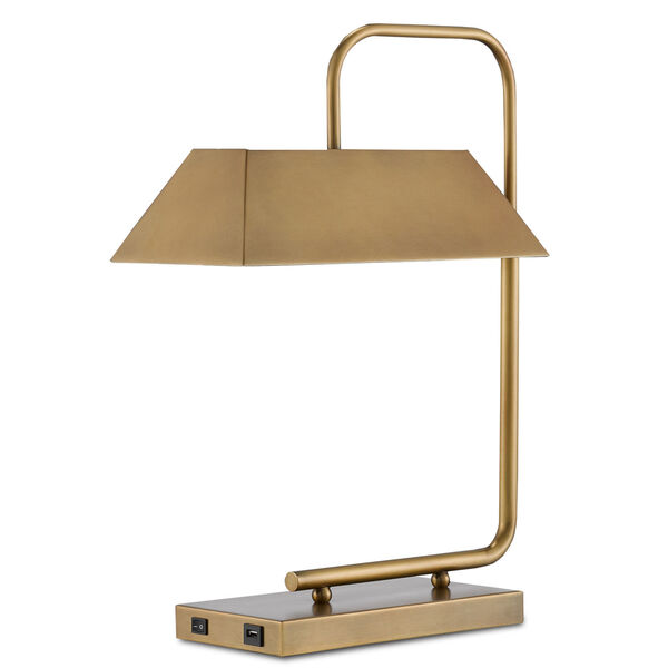 Hoxton Light Antique Brass Two-Light Table Lamp, image 1