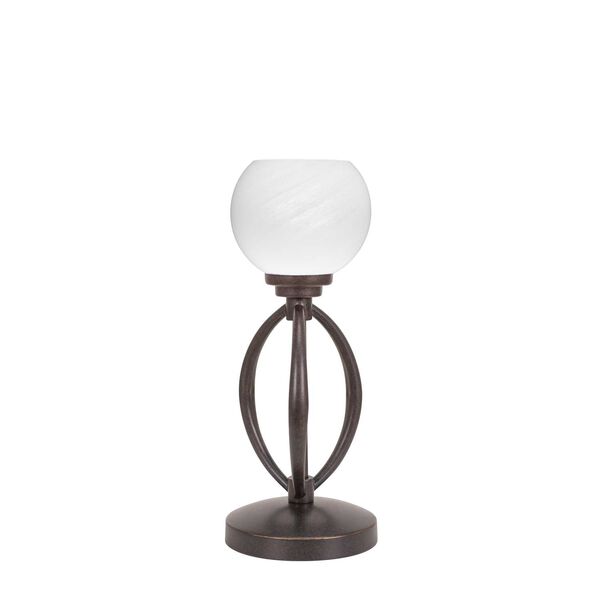 Marquise Dark Granite One-Light Table Lamp with White Round Marble Glass, image 1