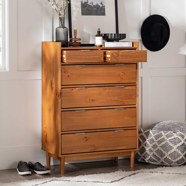 Caramel Solid Wood Six-Drawer Dresser, image 8