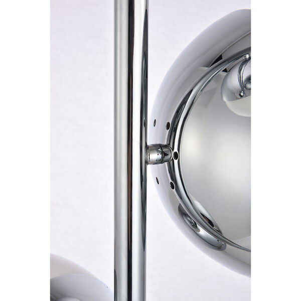 Eclipse Chrome and Frosted White Three-Light Floor Lamp, image 5