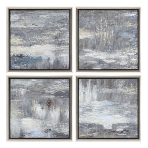 Shades Of Gray Hand Painted Art, Set of Four, image 1