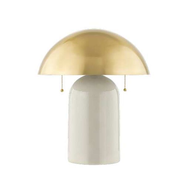 Gaia Aged Brass Two-Light Table Lamp, image 1