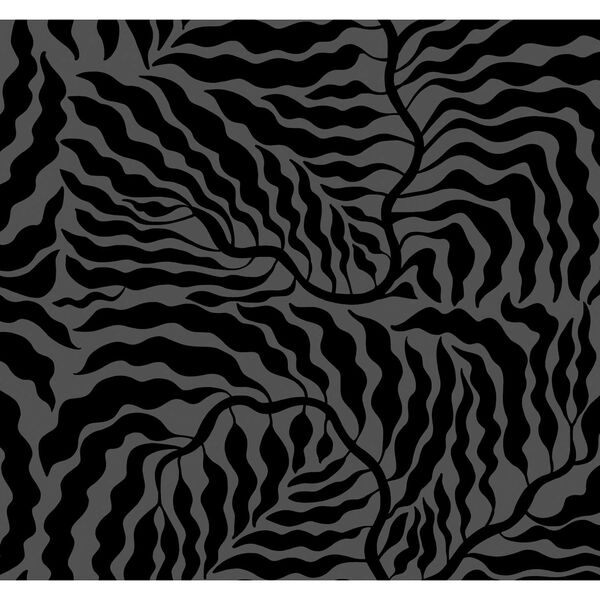 Fern Fronds Black Wallpaper, image 2