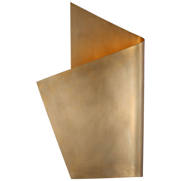 Piel Left Wrapped Sconce in Antique-Burnished Brass by Kelly Wearstler, image 1