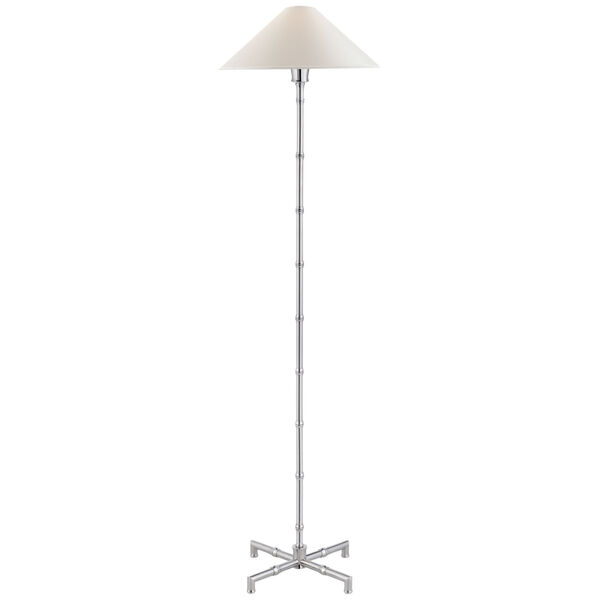 Grenol Floor Lamp in Polished Nickel with Natural Percale Shade by Studio VC, image 1