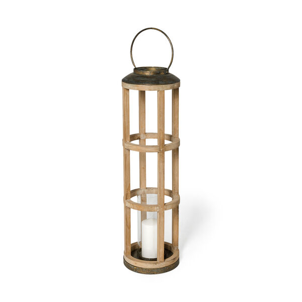 Andy I Brown Cylindrical Candle Holder Lantern, image 1