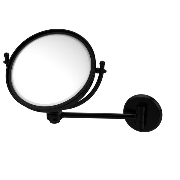 8 Inch Wall Mounted Make-Up Mirror 4X Magnification, Matte Black, image 1