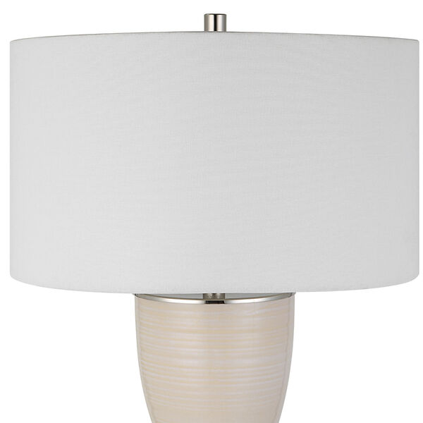 Amphora Off White and Ploished Nickel One-Light Table Lamp, image 6