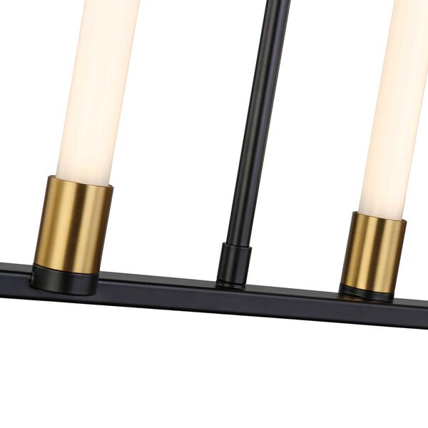 Infiniti Matte Black Brass Six-Light LED Island Pool Table Pendant, image 3